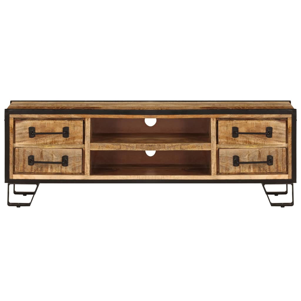 Meuble TV avec tiroirs 120x30x40 cm en bois de manguier massif