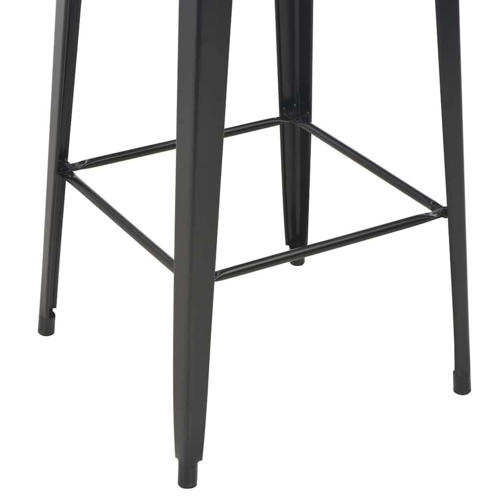 Bartisch Schwarz 60×60×108 cm Kiefer Massivholz und Stahl