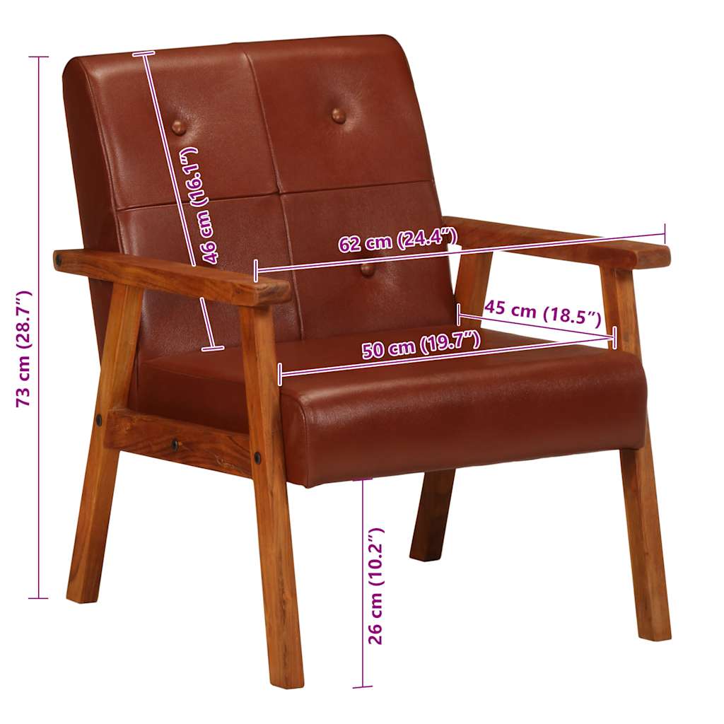 Sessel Braun Echtleder