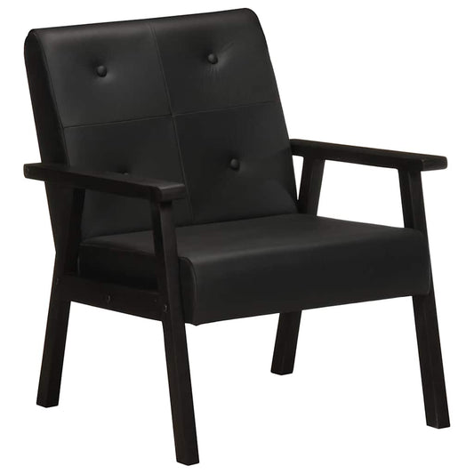 Sessel Schwarz Echtleder