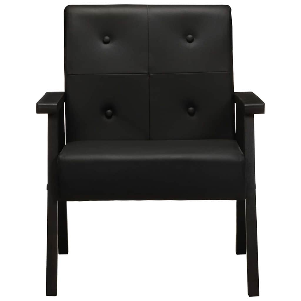 Sessel Schwarz Echtleder