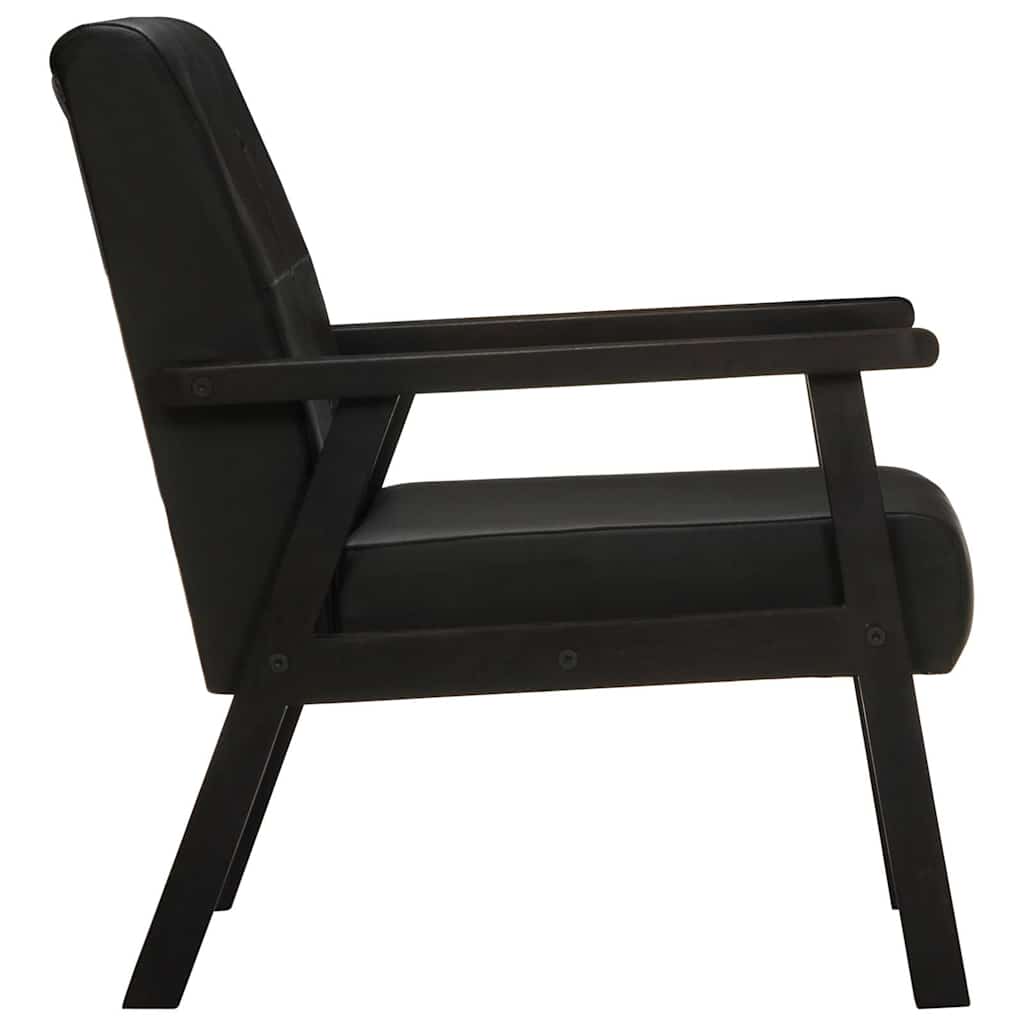 Sessel Schwarz Echtleder
