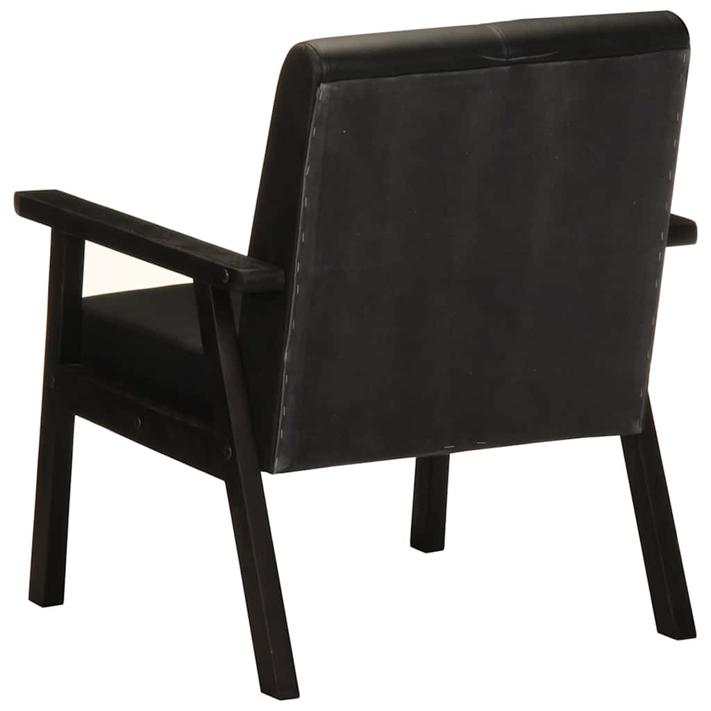 Sessel Schwarz Echtleder