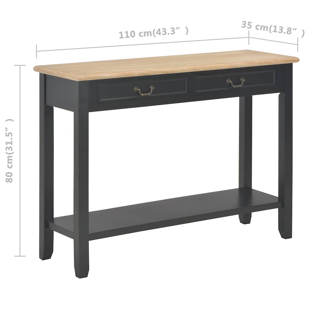 Konsolentisch Schwarz 110 x 35 x 80 cm Holz