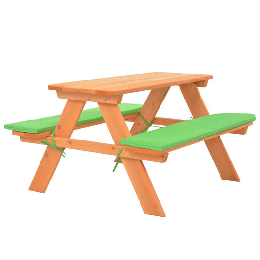 Table de pique-nique pour enfants avec bancs 89×79×50 cm en bois de sapin massif