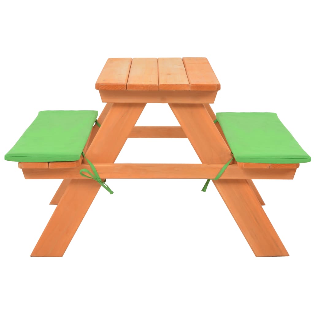 Table de pique-nique pour enfants avec bancs 89×79×50 cm en bois de sapin massif