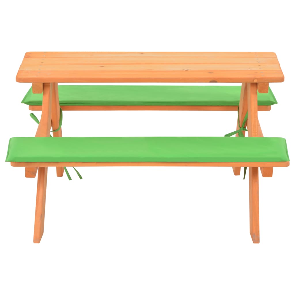 Table de pique-nique pour enfants avec bancs 89×79×50 cm en bois de sapin massif