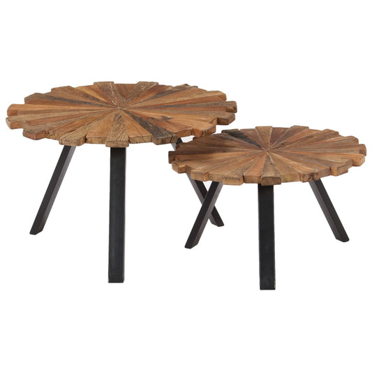 Coffee tables 2 pcs. Solid reclaimed wood