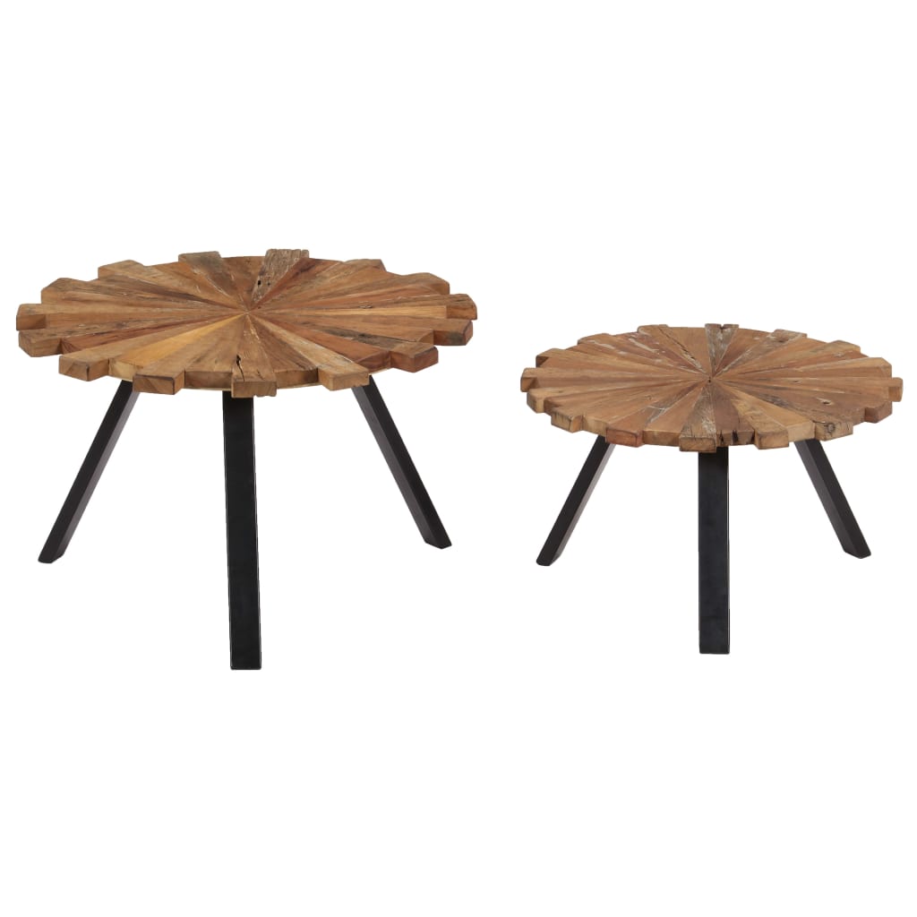 Coffee tables 2 pcs. Solid reclaimed wood