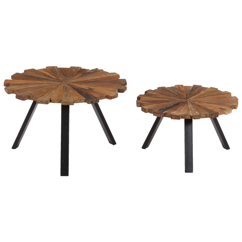 Coffee tables 2 pcs. Solid reclaimed wood