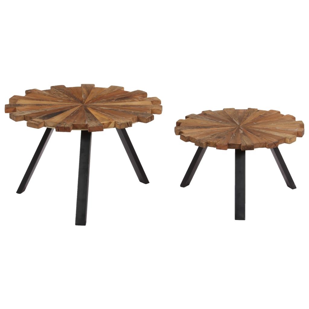 Coffee tables 2 pcs. Solid reclaimed wood