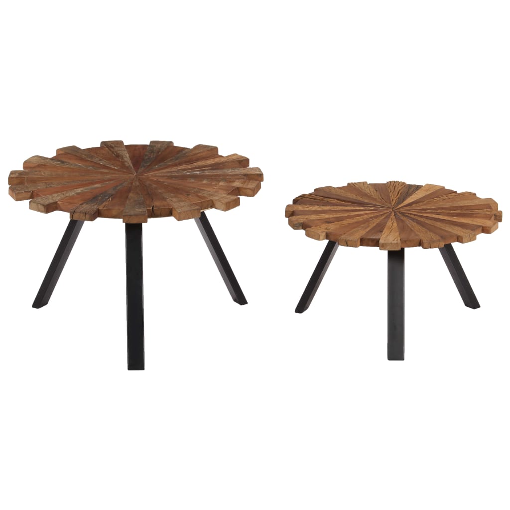 Coffee tables 2 pcs. Solid reclaimed wood
