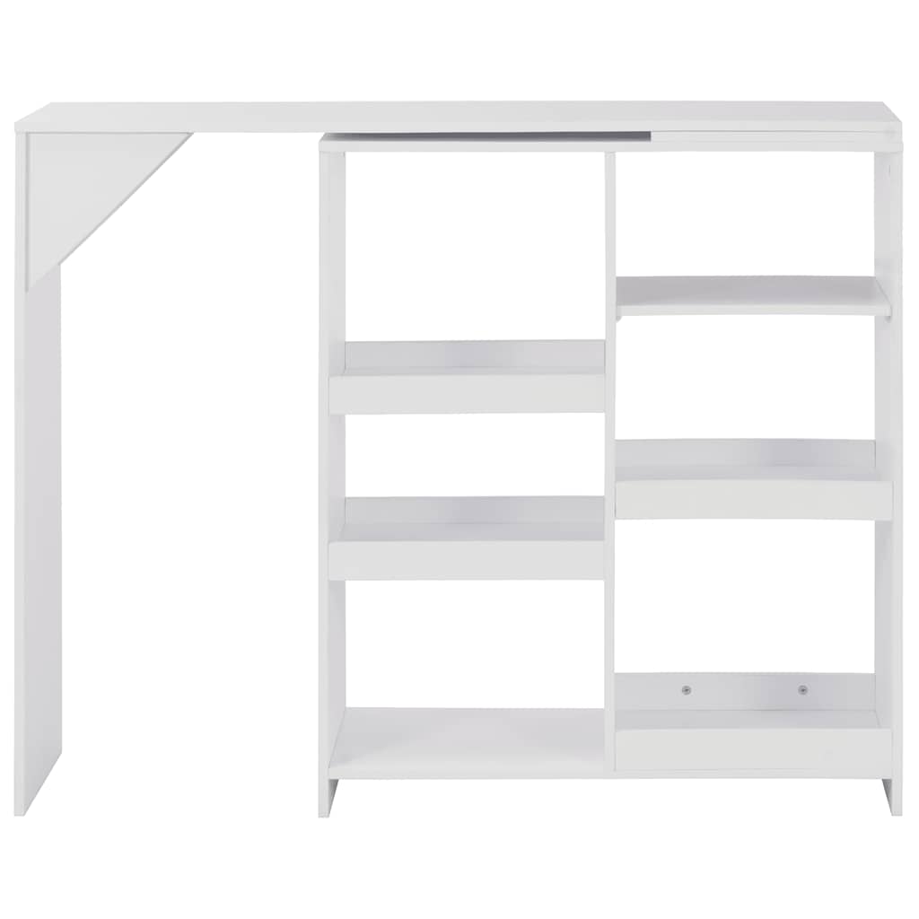 Bartisch mit Beweglichem Regal Weiß 138x39x110 cm