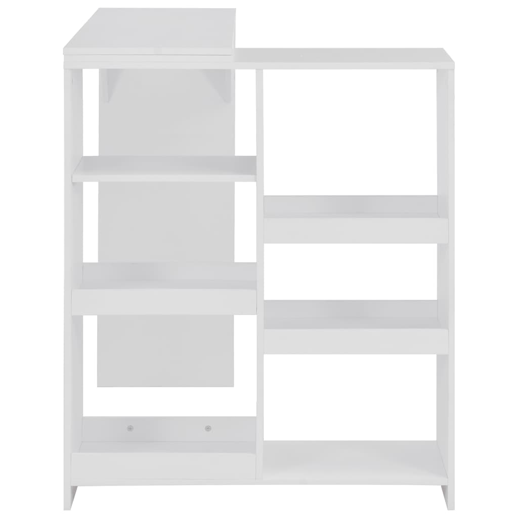 Bartisch mit Beweglichem Regal Weiß 138x39x110 cm