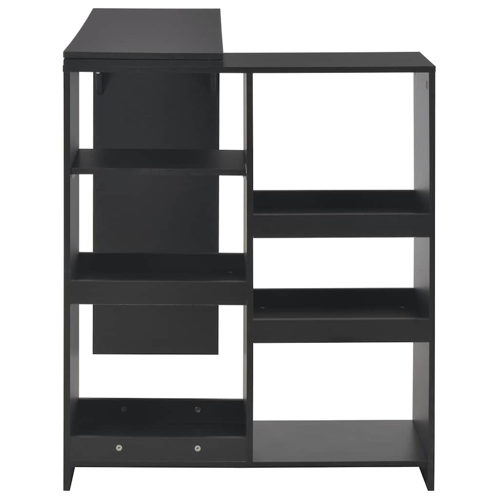 Bartisch mit Beweglichem Regal Schwarz 138x39x110 cm