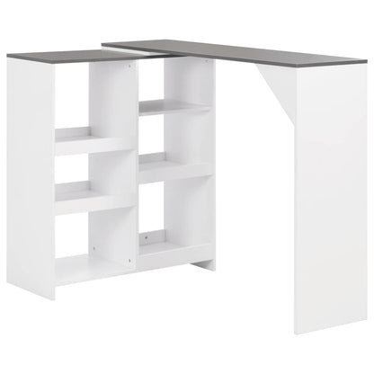 Bartisch mit Beweglichem Regal Weiß 138x39x110 cm