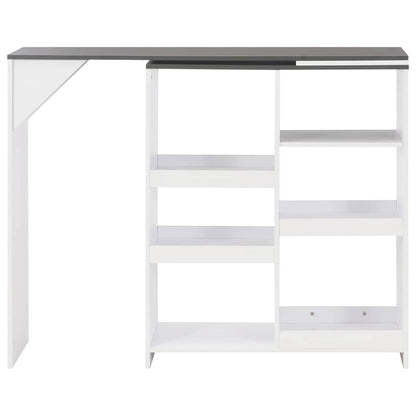 Bartisch mit Beweglichem Regal Weiß 138x39x110 cm