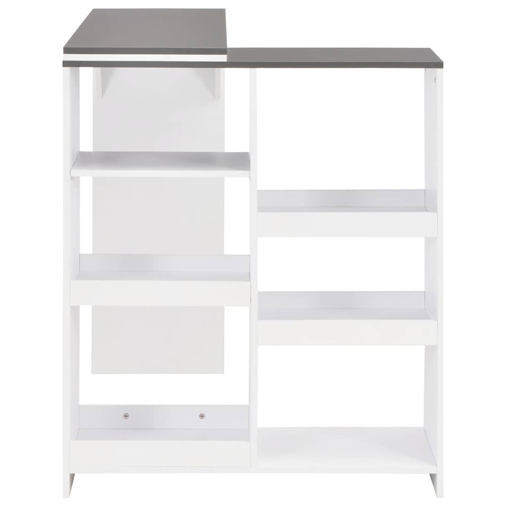 Bartisch mit Beweglichem Regal Weiß 138x39x110 cm