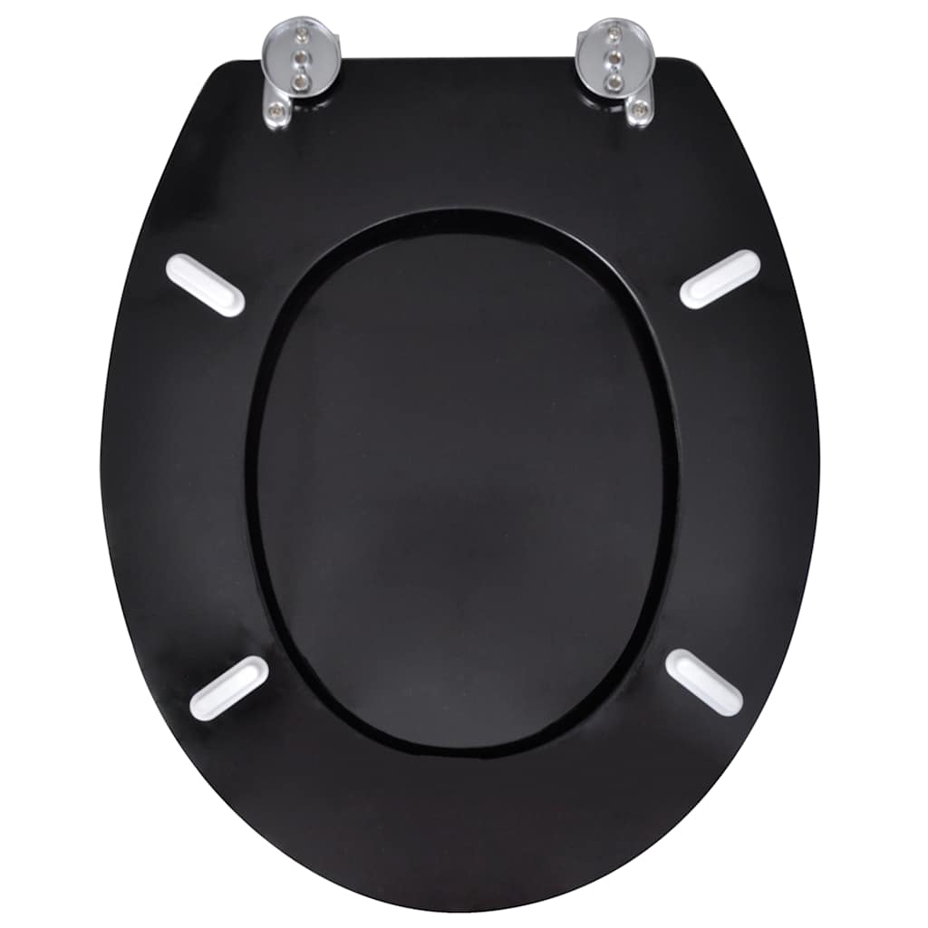 Toilettensitze mit Deckel 2 Stk. MDF Schwarz