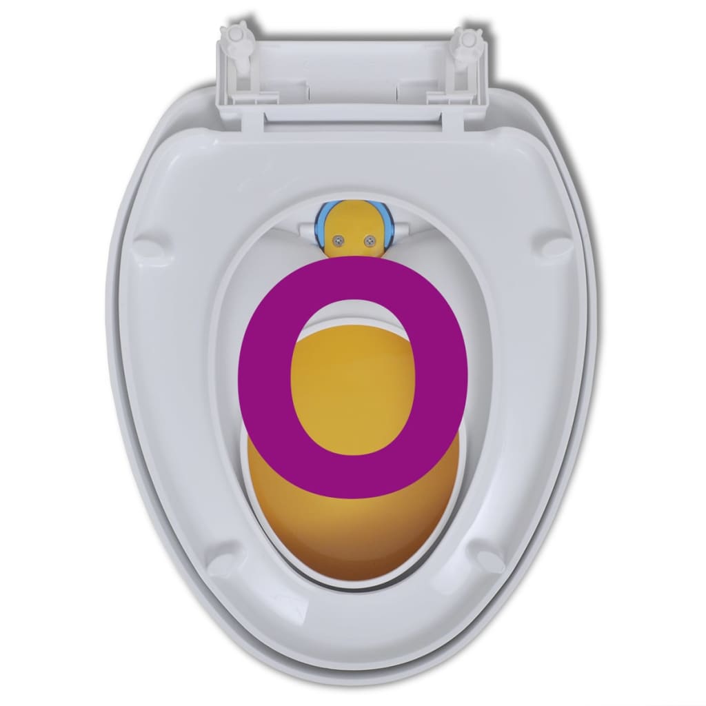 Toilettensitze mit Absenkautomatik 2 Stk. Kunststoff Weiß/Gelb