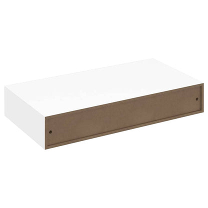 Wandregal Hängeregal mit Schubladen 2 Stk. Weiß 48 cm