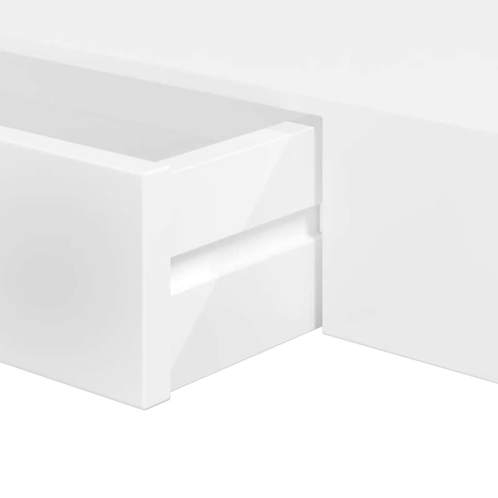 Wall shelf hanging shelf with drawers 2 pcs. White 80 cm