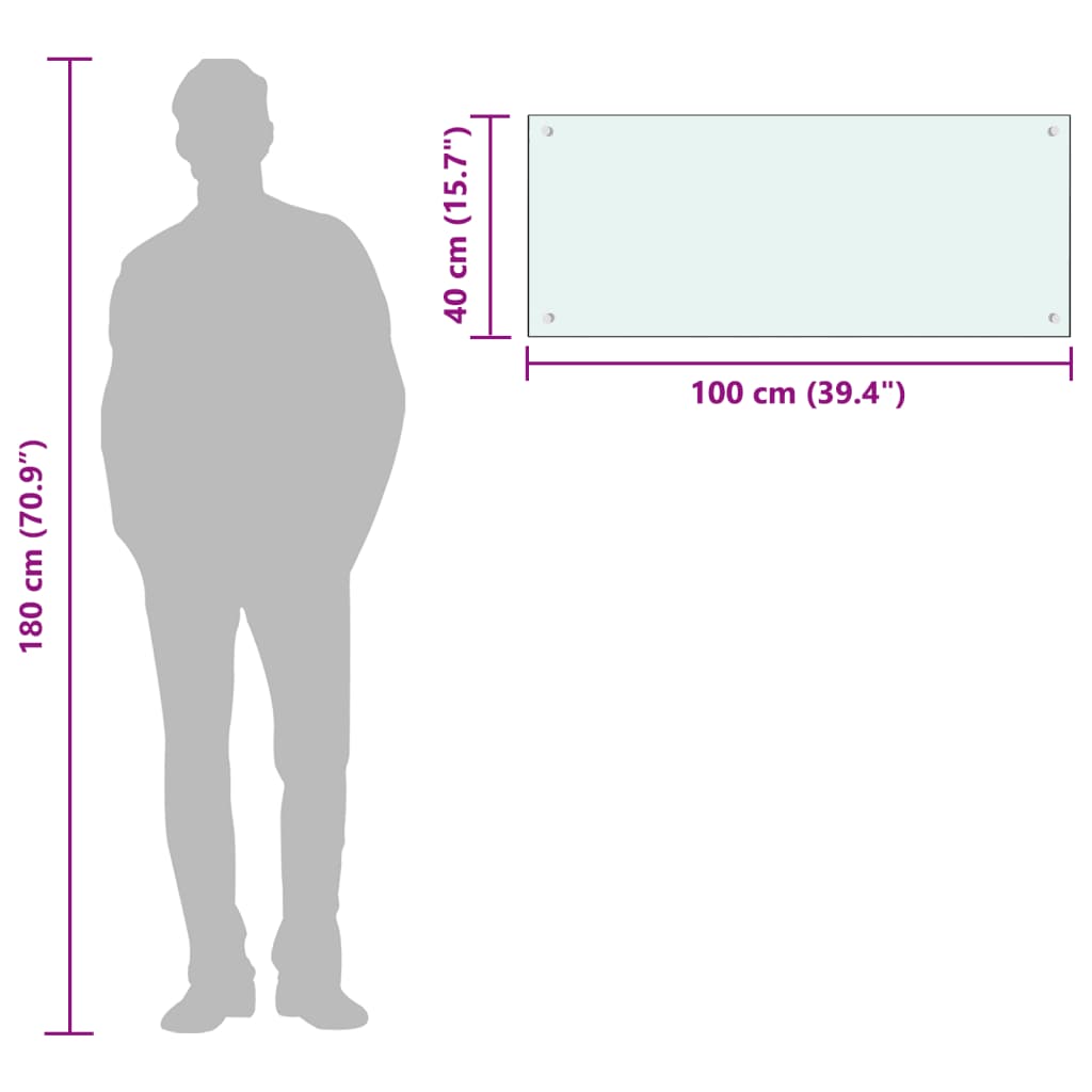 Küchenrückwand Milchweiß 100x40 cm Hartglas