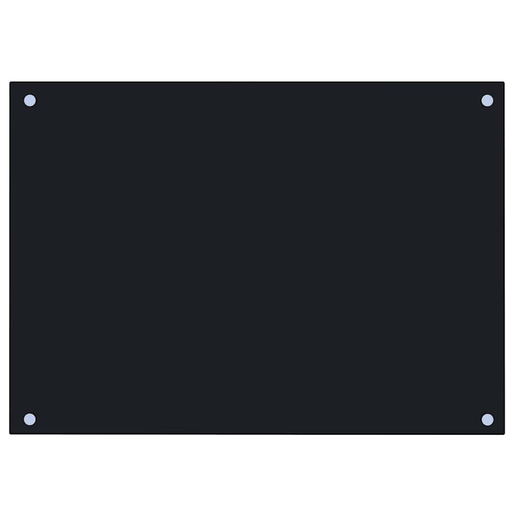 Küchenrückwand Schwarz 70x50 cm Hartglas