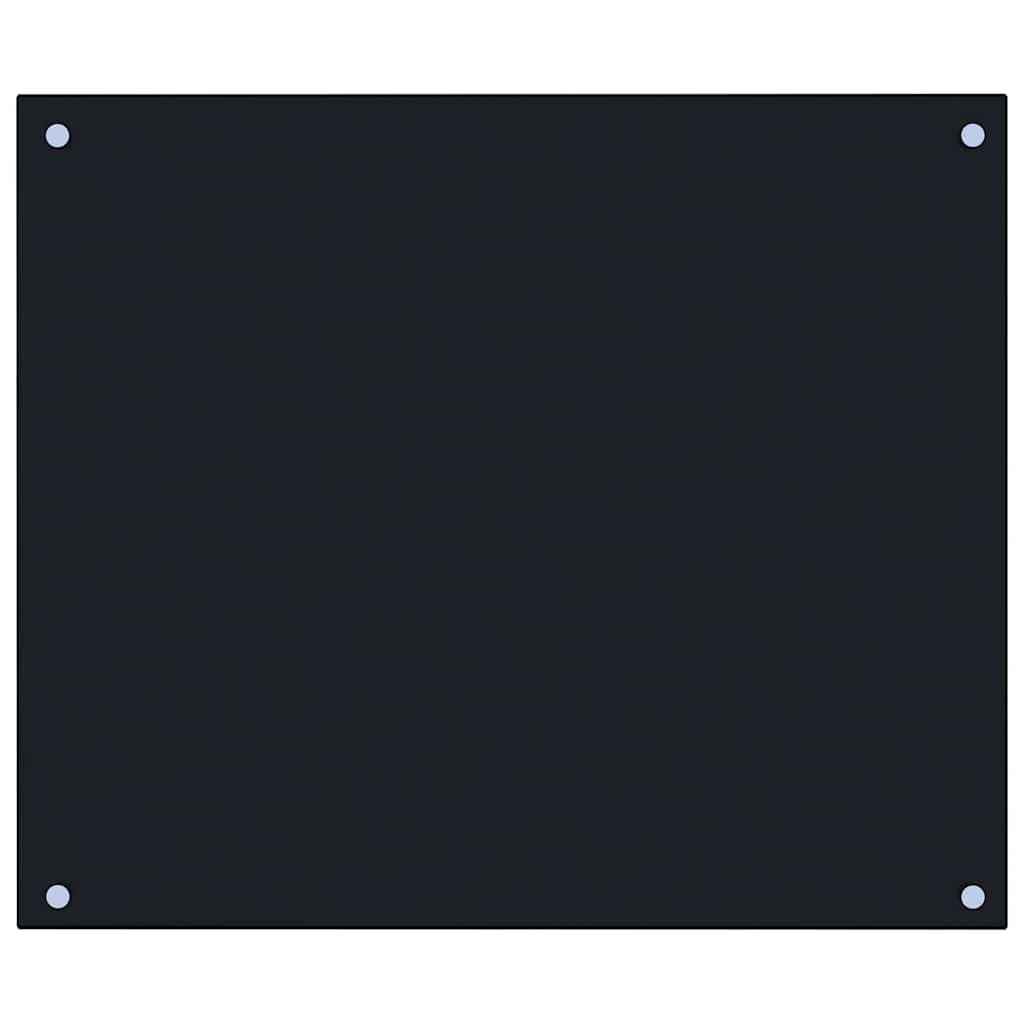 Küchenrückwand Schwarz 70x60 cm Hartglas