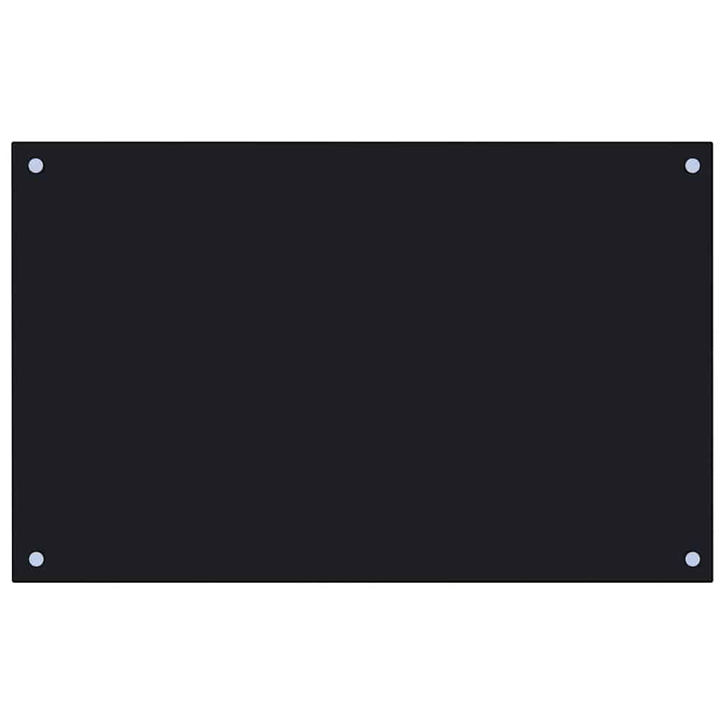 Küchenrückwand Schwarz 80x50 cm Hartglas