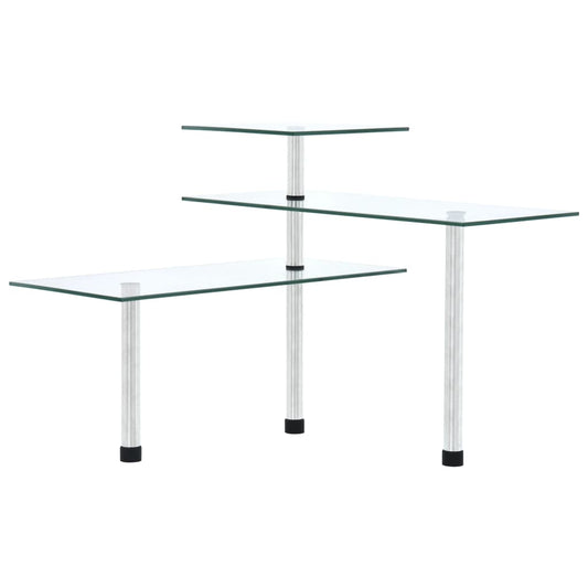 Étagère d'angle de cuisine 3 niveaux en verre trempé