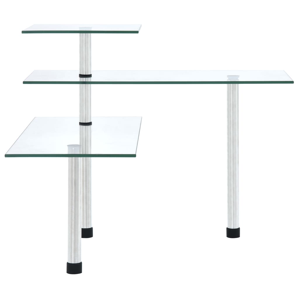 Étagère d'angle de cuisine 3 niveaux en verre trempé