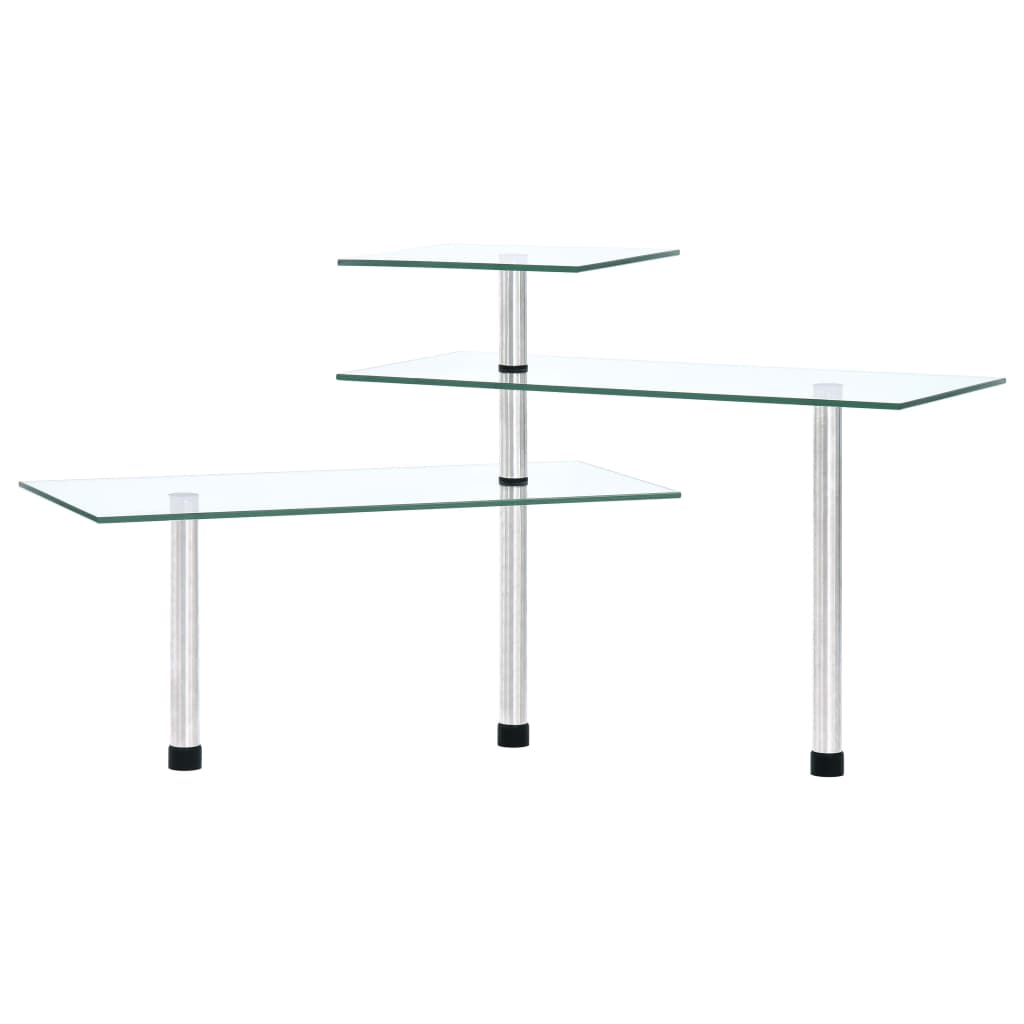 Étagère d'angle de cuisine 3 niveaux en verre trempé