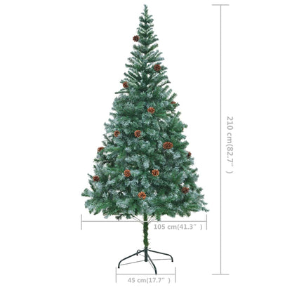 Künstlicher Weihnachtsbaum mit Tannenzapfen 210 cm