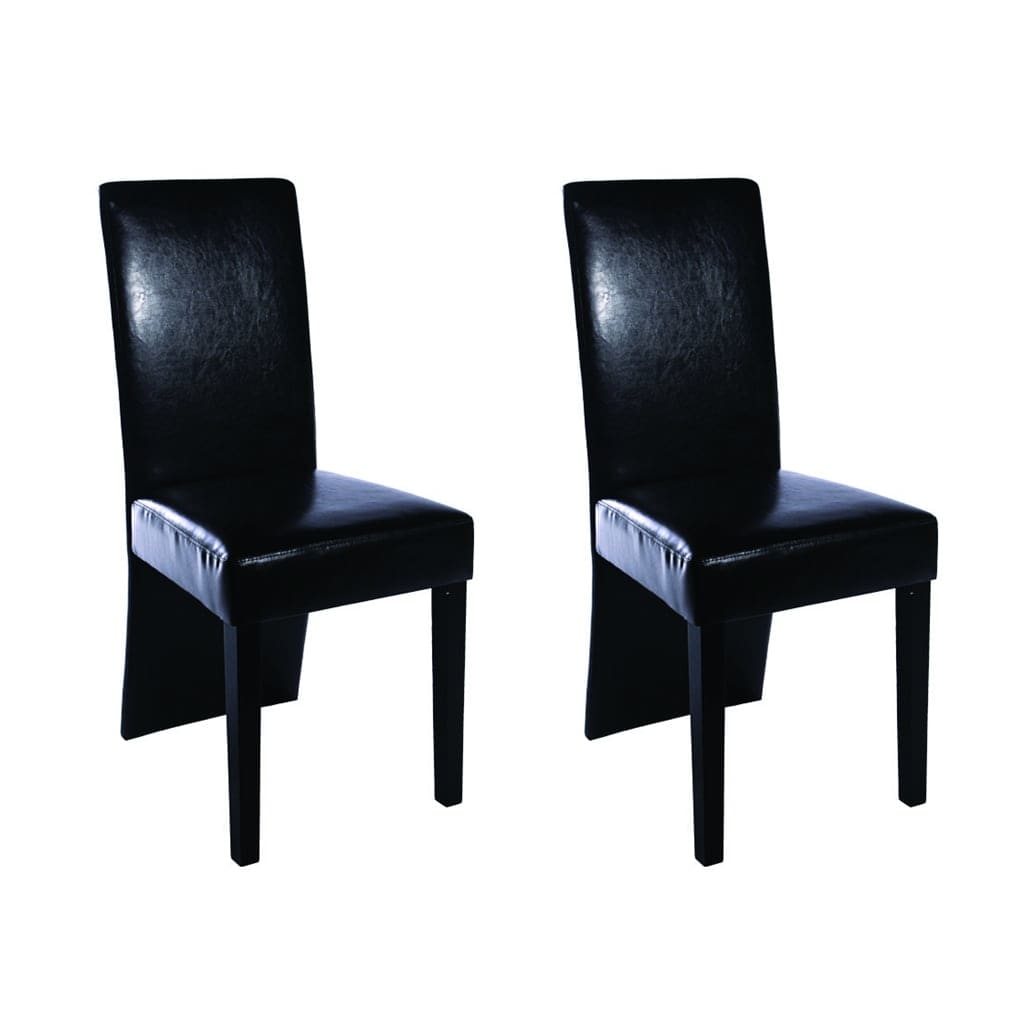 Chaises de salle à manger 2 pcs. Simili cuir noir