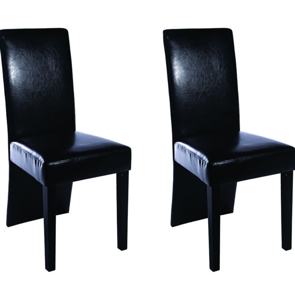 Chaises de salle à manger 2 pcs. Simili cuir noir