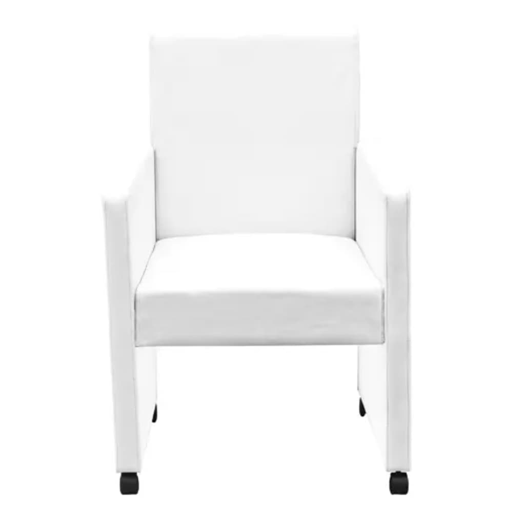 Chaises de salle à manger 2 pcs. Simili cuir blanc