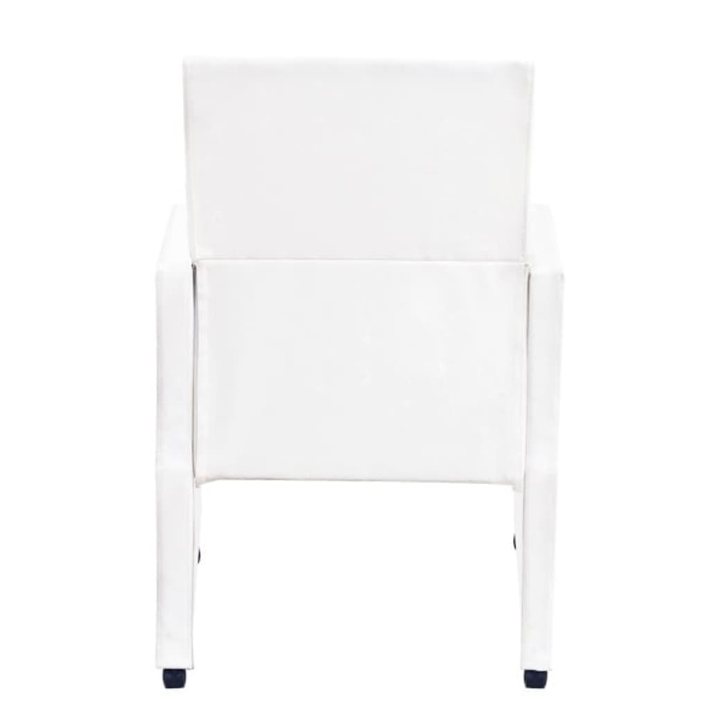 Chaises de salle à manger 2 pcs. Simili cuir blanc