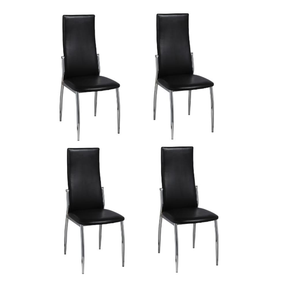 Chaises de salle à manger 4 pcs. Simili cuir noir