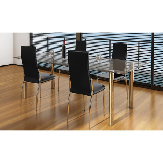 Chaises de salle à manger 4 pcs. Simili cuir noir