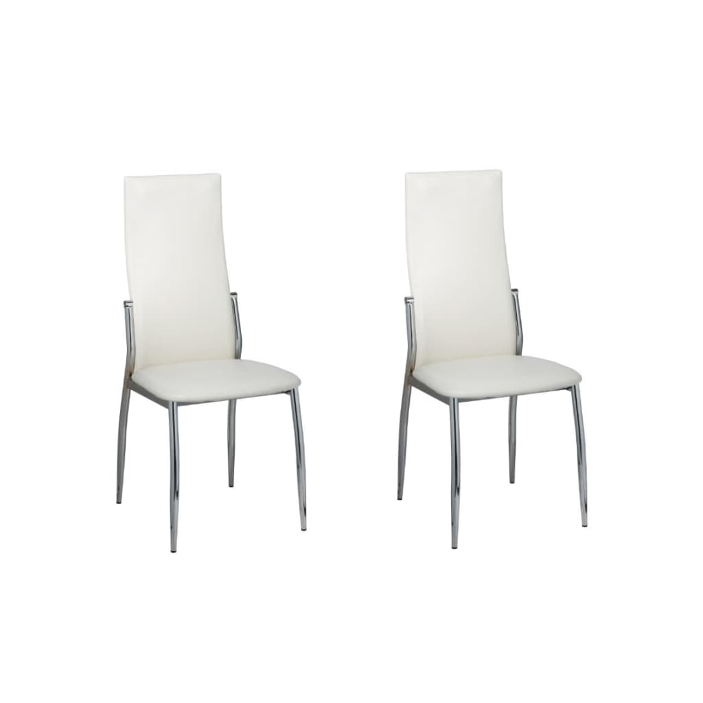 Chaises de salle à manger 2 pcs. Simili cuir blanc