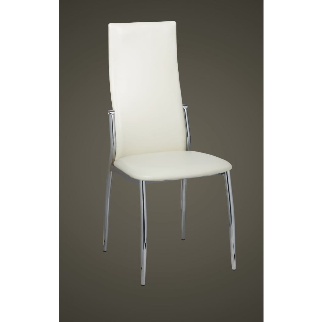 Chaises de salle à manger 2 pcs. Simili cuir blanc