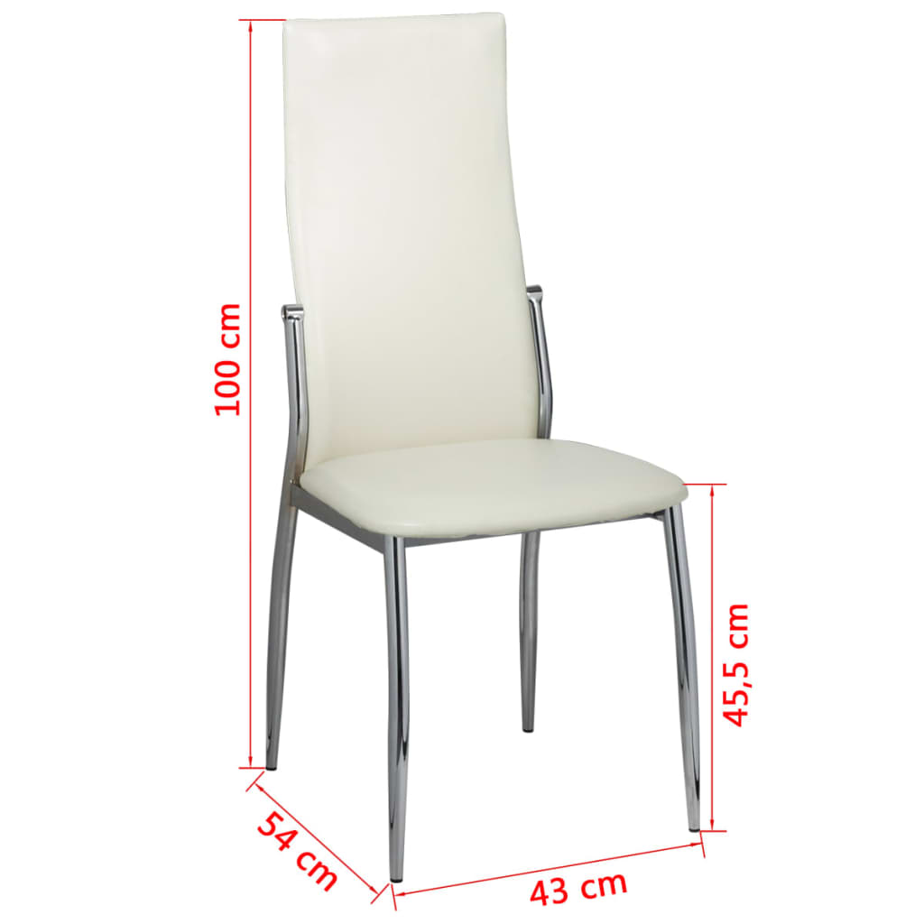 Chaises de salle à manger 2 pcs. Simili cuir blanc