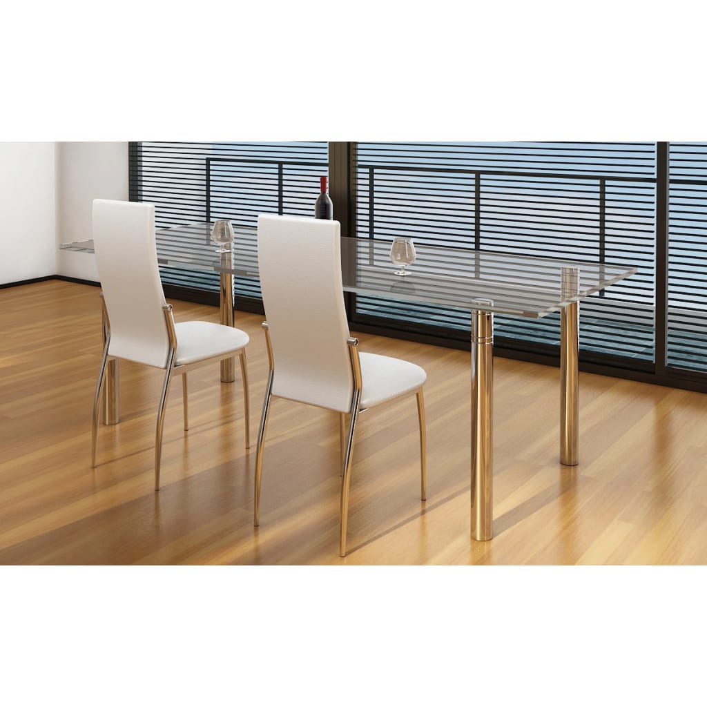 Chaises de salle à manger 2 pcs. Simili cuir blanc