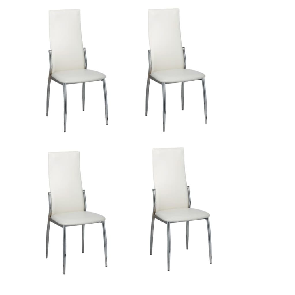 Chaises de salle à manger 4 pcs. Simili cuir blanc