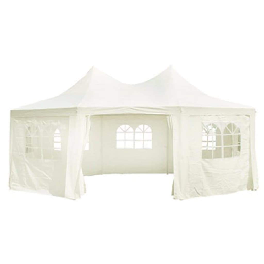 Achteckiges Partyzelt Cremeweiß 6 x 4,4 x 3,5 m