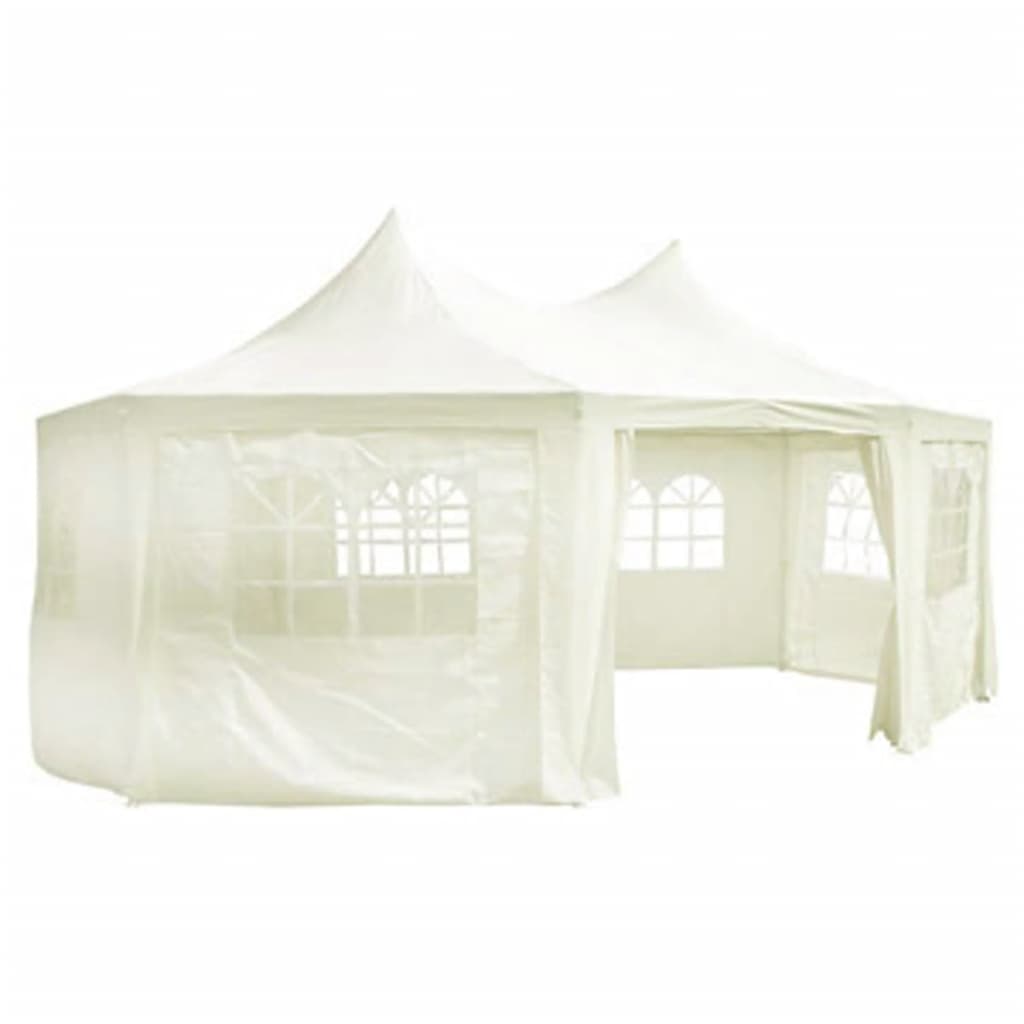 Achteckiges Partyzelt Cremeweiß 6 x 4,4 x 3,5 m