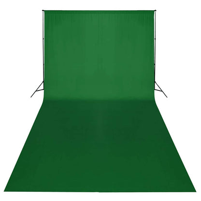 Fotostudio-Set mit Grünem Hintergrund 600×300 & Leuchten