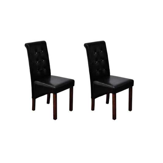 Chaises de salle à manger 2 pcs. Simili cuir noir