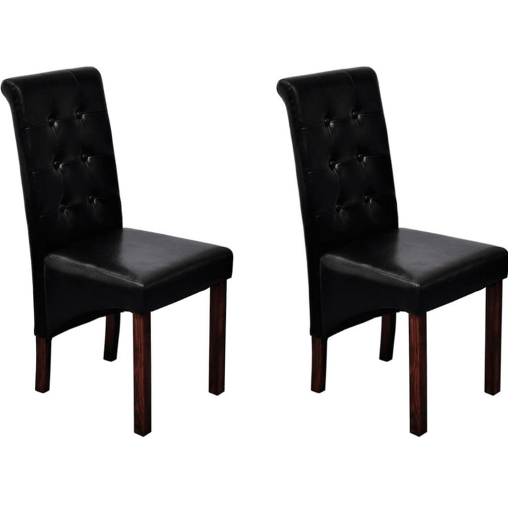 Chaises de salle à manger 2 pcs. Simili cuir noir